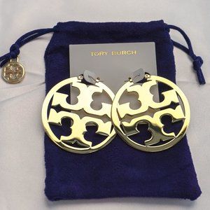 Tory Burch Miller Hoops Earrings Brand (SHINY VERSION) (NWT)